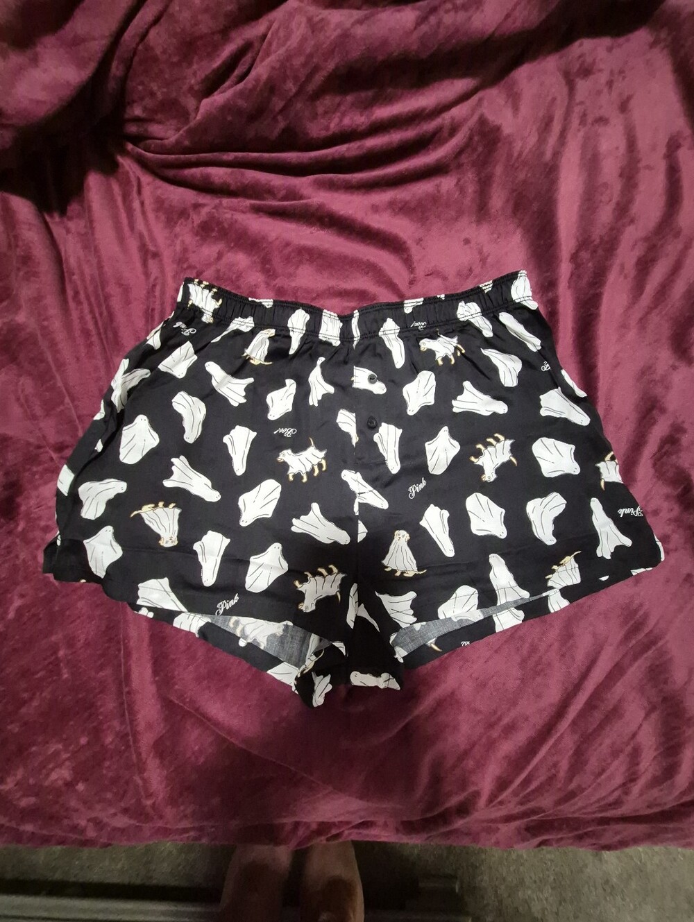 Black Ghost Print Women's Shorts Victorias Secert Pink New With Out Tags
